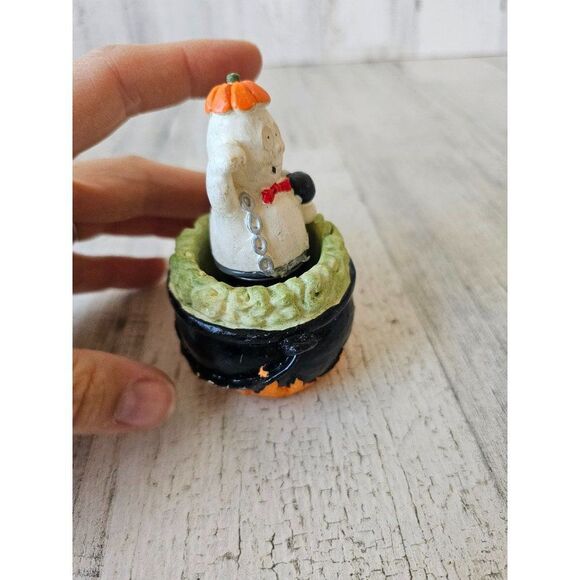 Ghost cauldron Jack in the box Halloween prop vintage - Picture 4 of 8